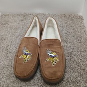 Minnesota Vikings House Slippers Fur Lined Slides. Size Small 7/8.